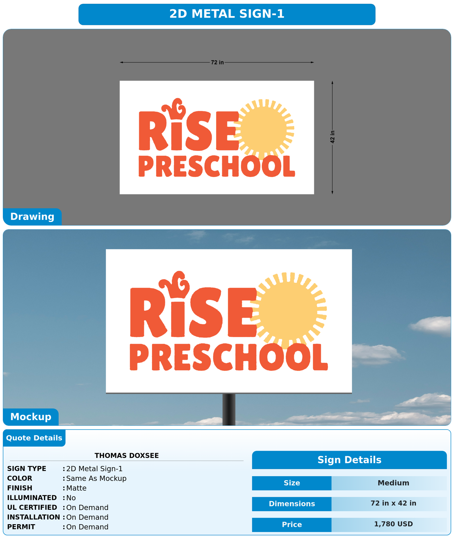 CUSTOM MOCKUP SIGN FOR Thomas Doxsee