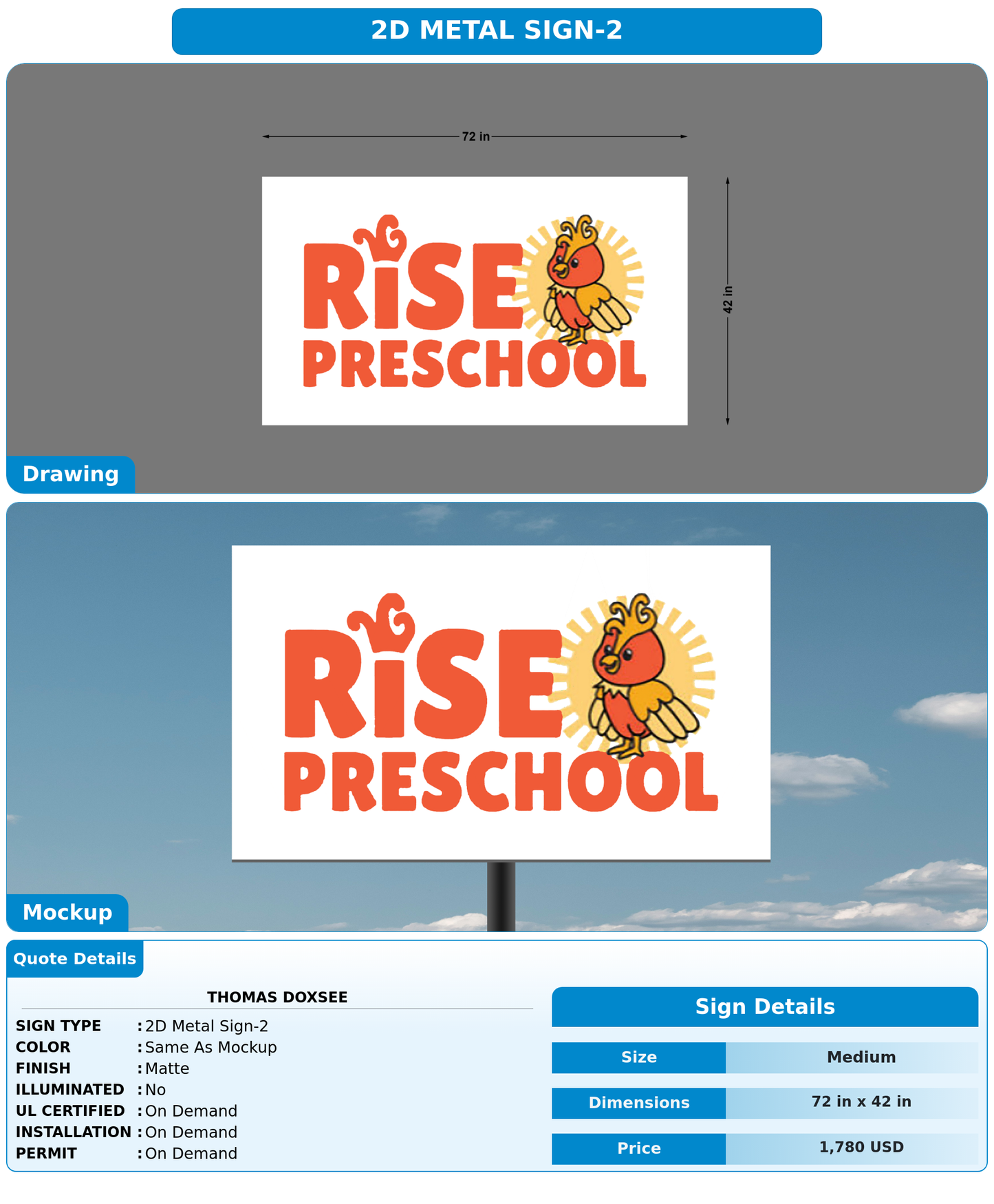 CUSTOM MOCKUP SIGN FOR Thomas Doxsee