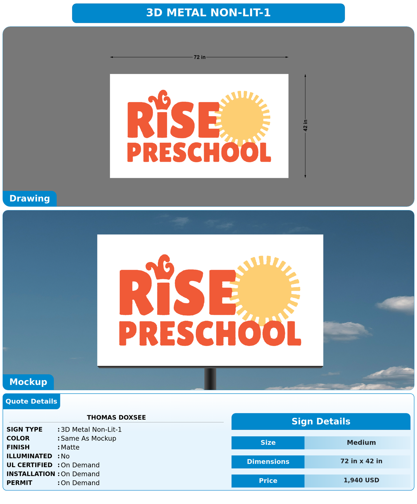 CUSTOM MOCKUP SIGN FOR Thomas Doxsee