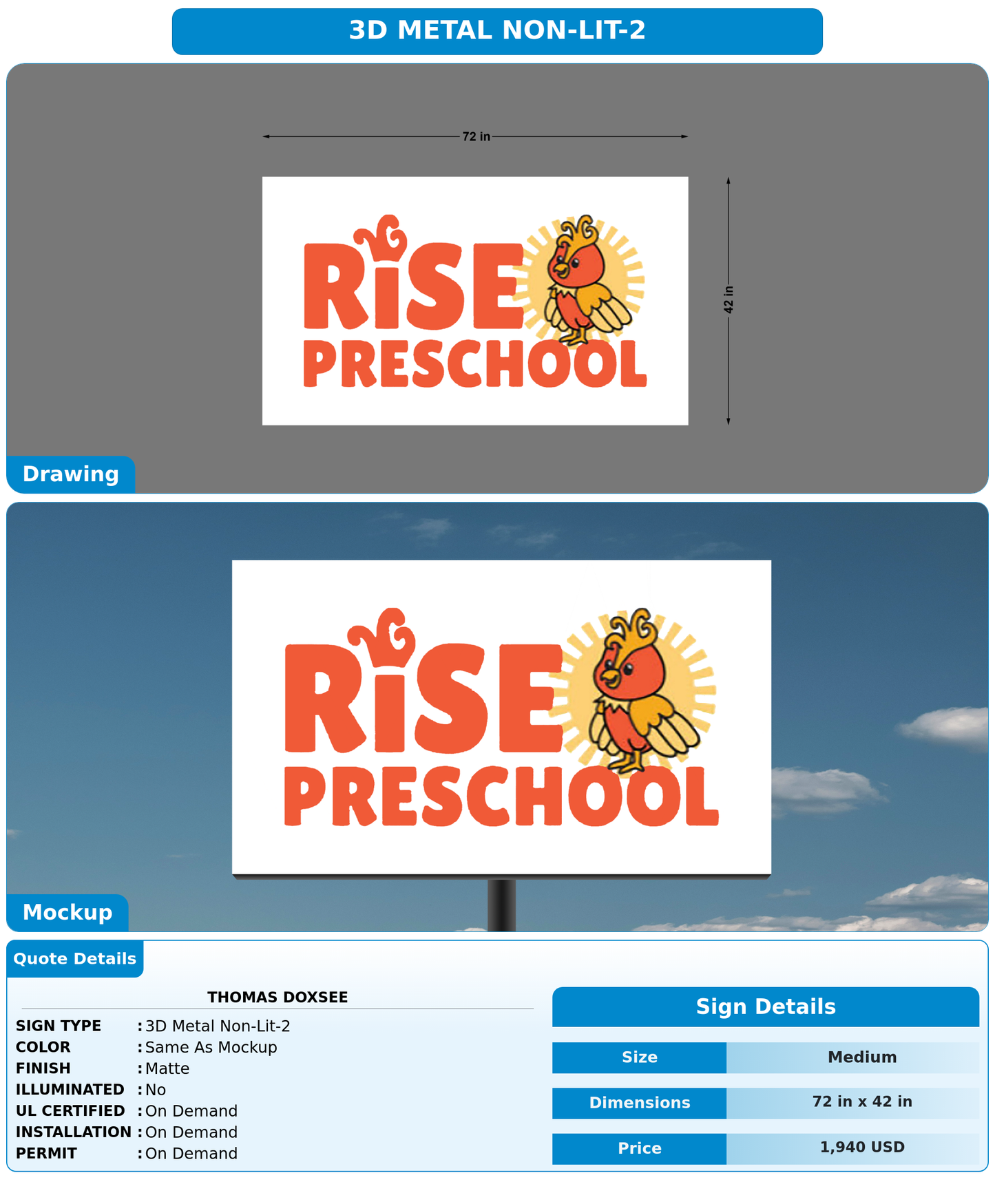 CUSTOM MOCKUP SIGN FOR Thomas Doxsee