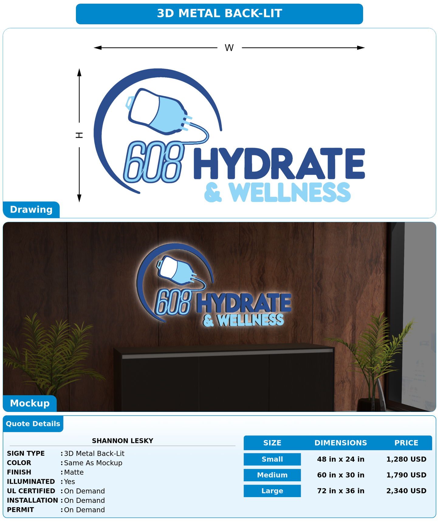 CUSTOM MOCKUP SIGN FOR Shannon Lesky