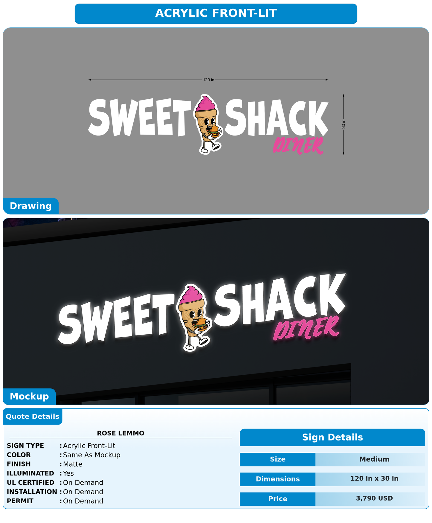 CUSTOM MOCKUP SIGN FOR Rose Lemmo