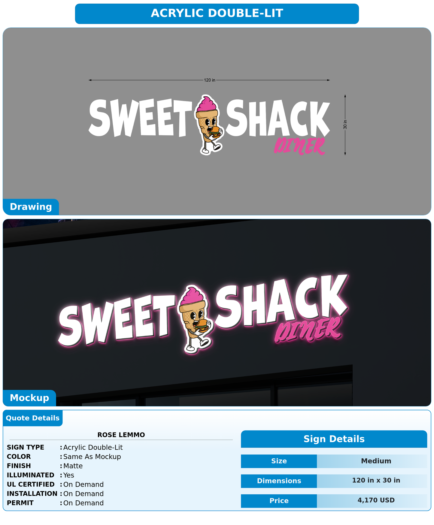 CUSTOM MOCKUP SIGN FOR Rose Lemmo