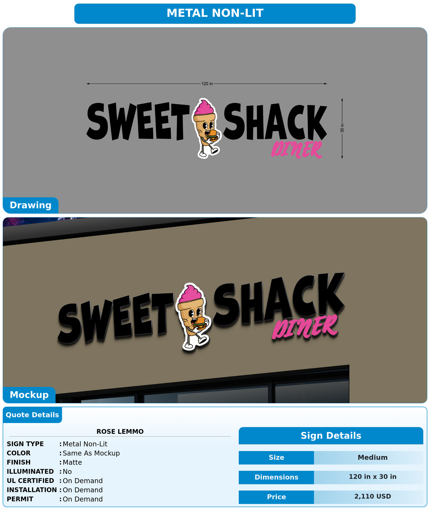 CUSTOM MOCKUP SIGN FOR Rose Lemmo