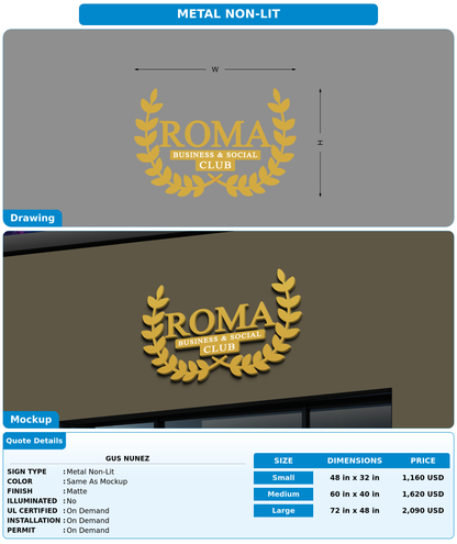 CUSTOM MOCKUP SIGN FOR Gus Nunez