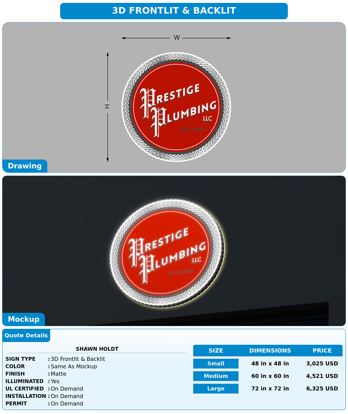 CUSTOM MOCKUP SIGN FOR Shawn Holdt