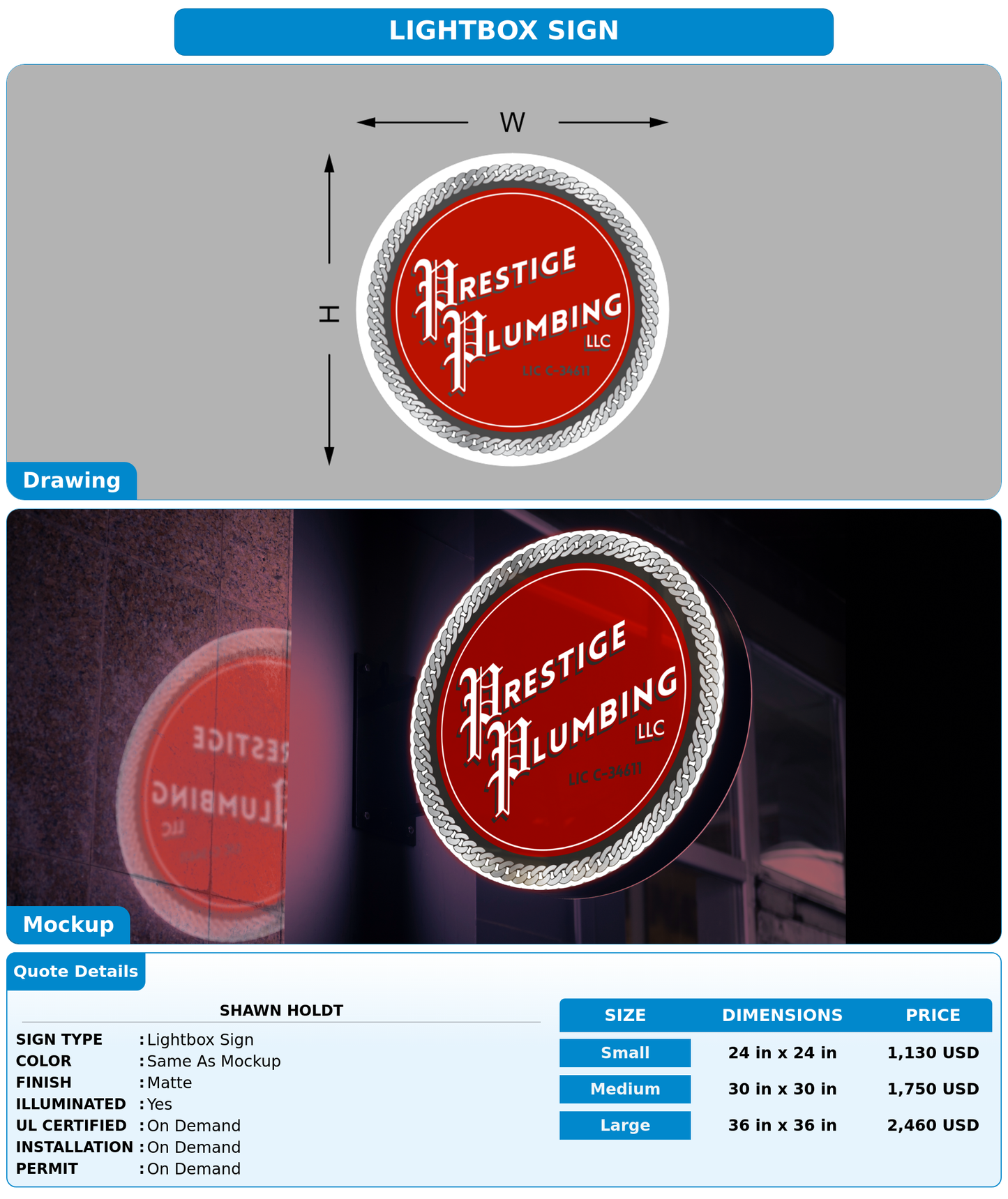 CUSTOM MOCKUP SIGN FOR Shawn Holdt