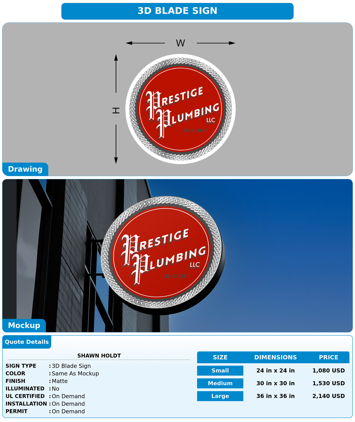 CUSTOM MOCKUP SIGN FOR Shawn Holdt