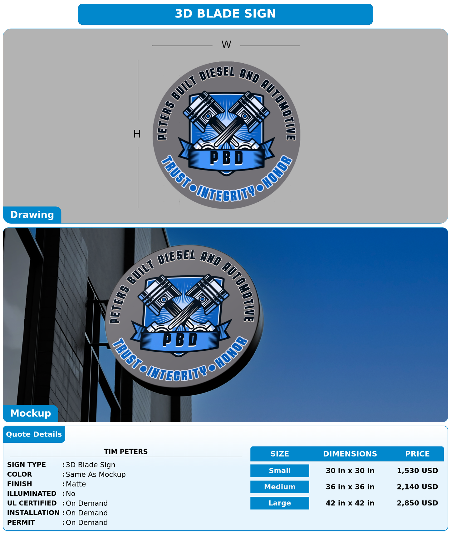 CUSTOM MOCKUP SIGN FOR tim peters
