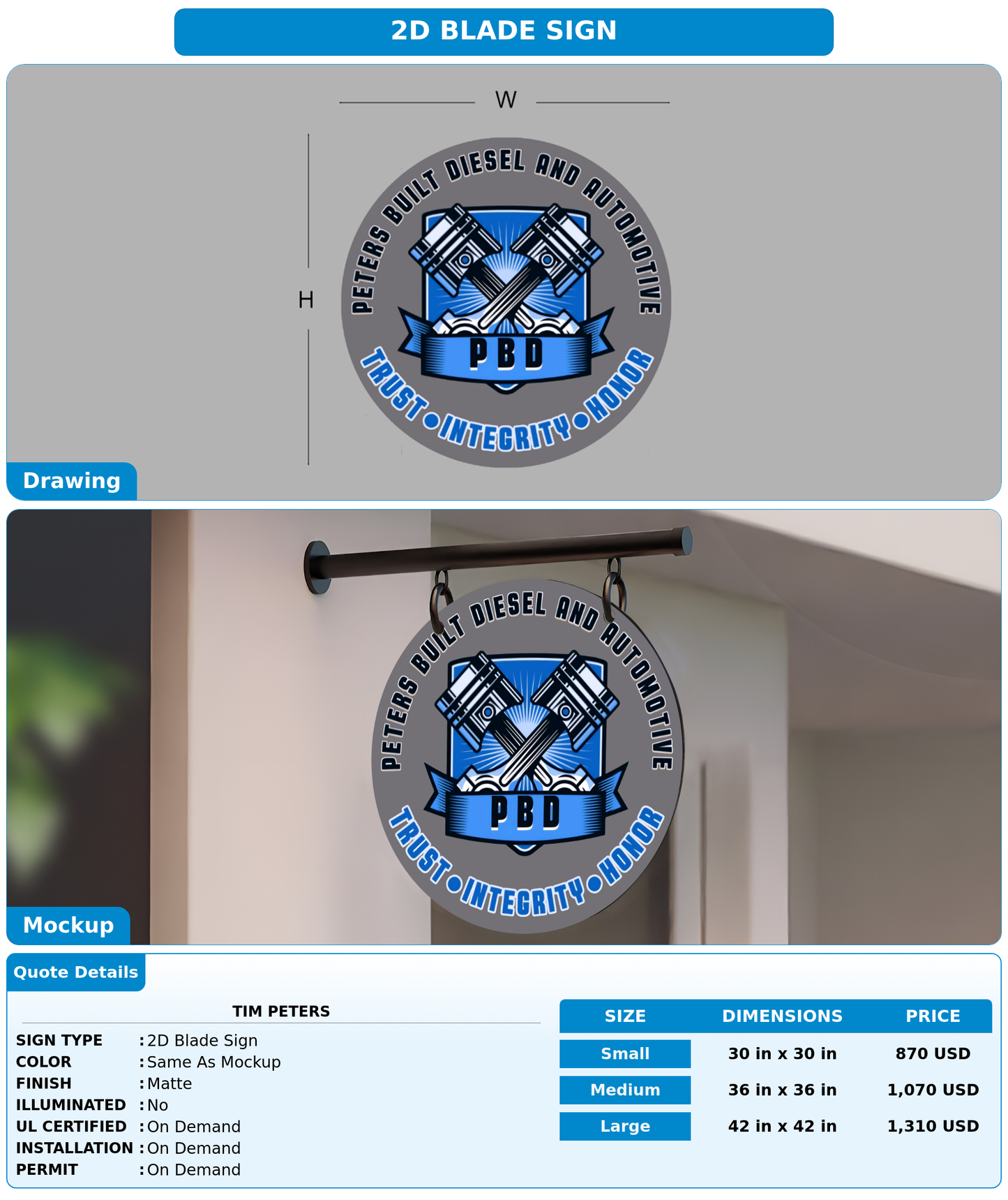 CUSTOM MOCKUP SIGN FOR tim peters