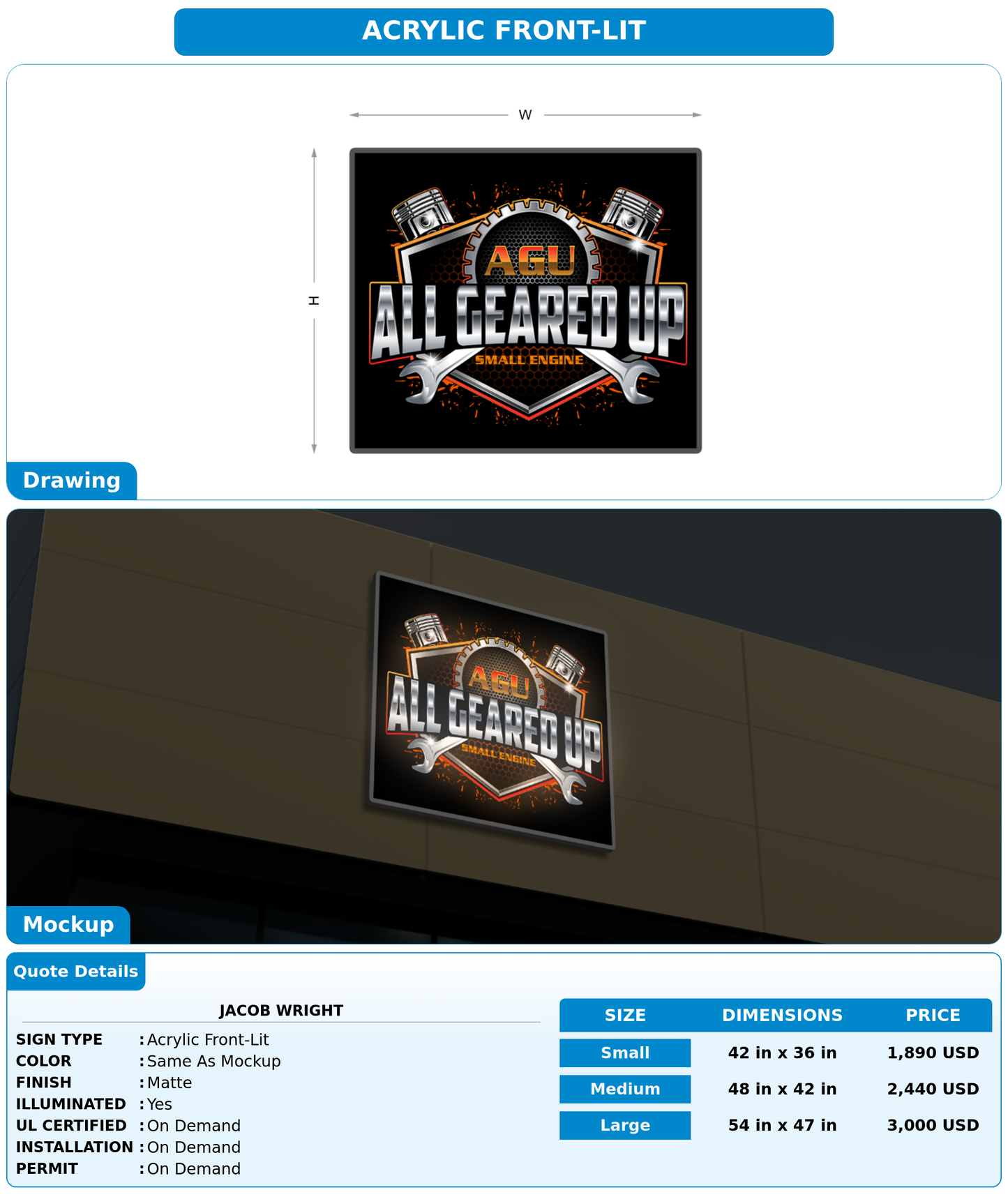 CUSTOM MOCKUP SIGN FOR Jacob wright
