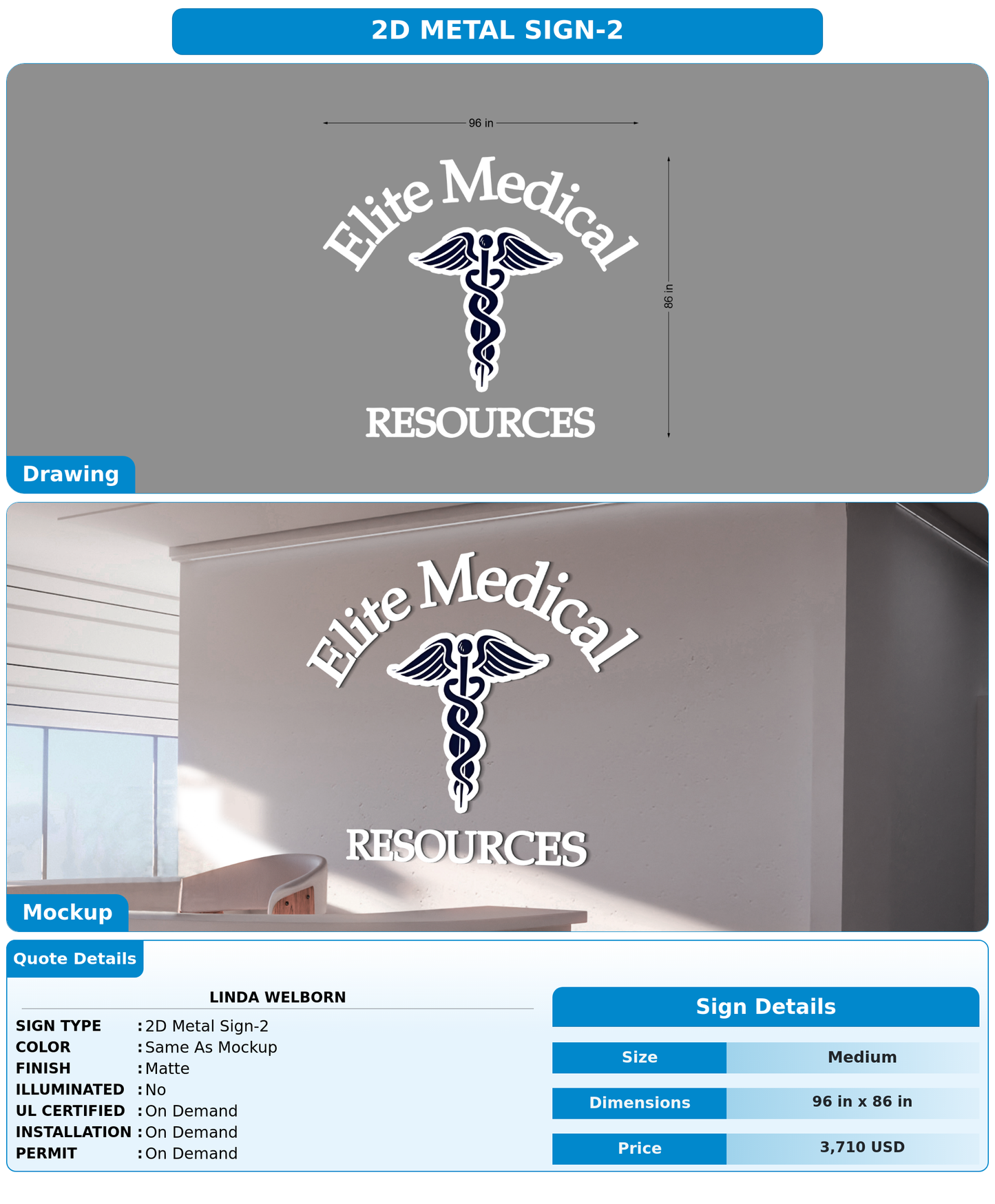 CUSTOM MOCKUP SIGN FOR Linda Welborn