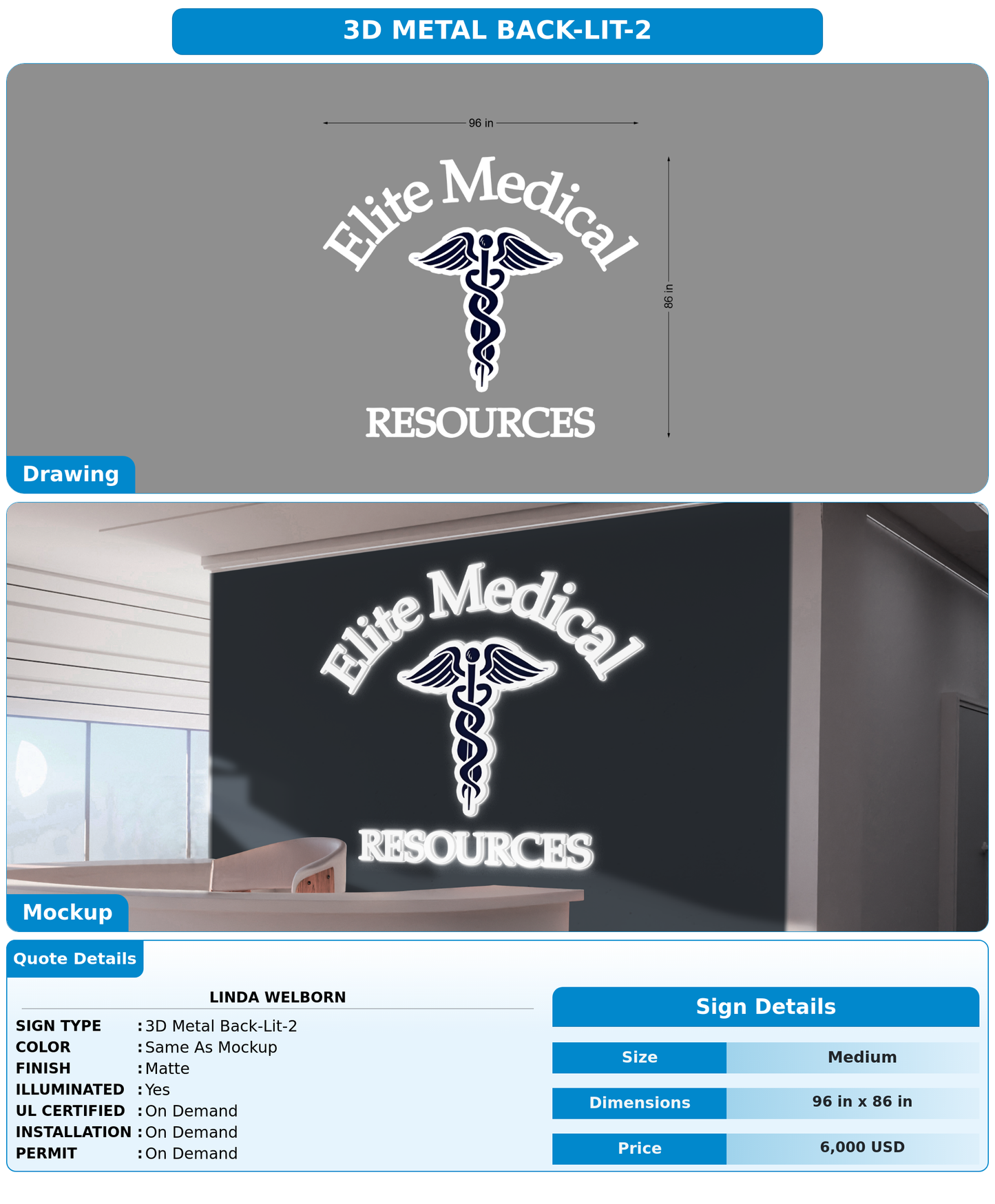 CUSTOM MOCKUP SIGN FOR Linda Welborn
