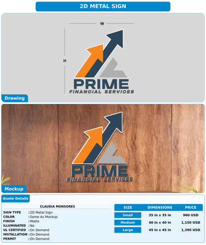 CUSTOM MOCKUP SIGN FOR Claudia Monsores