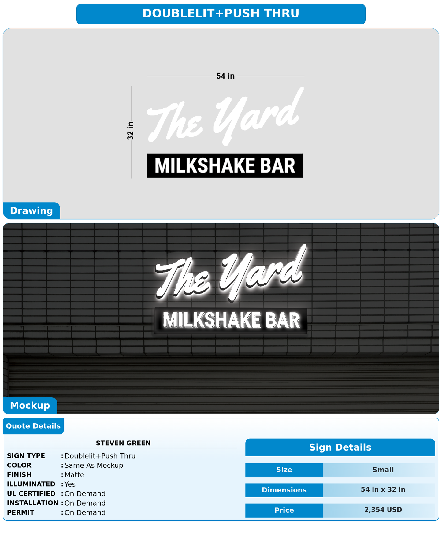 CUSTOM MOCKUP SIGN FOR Steven Green