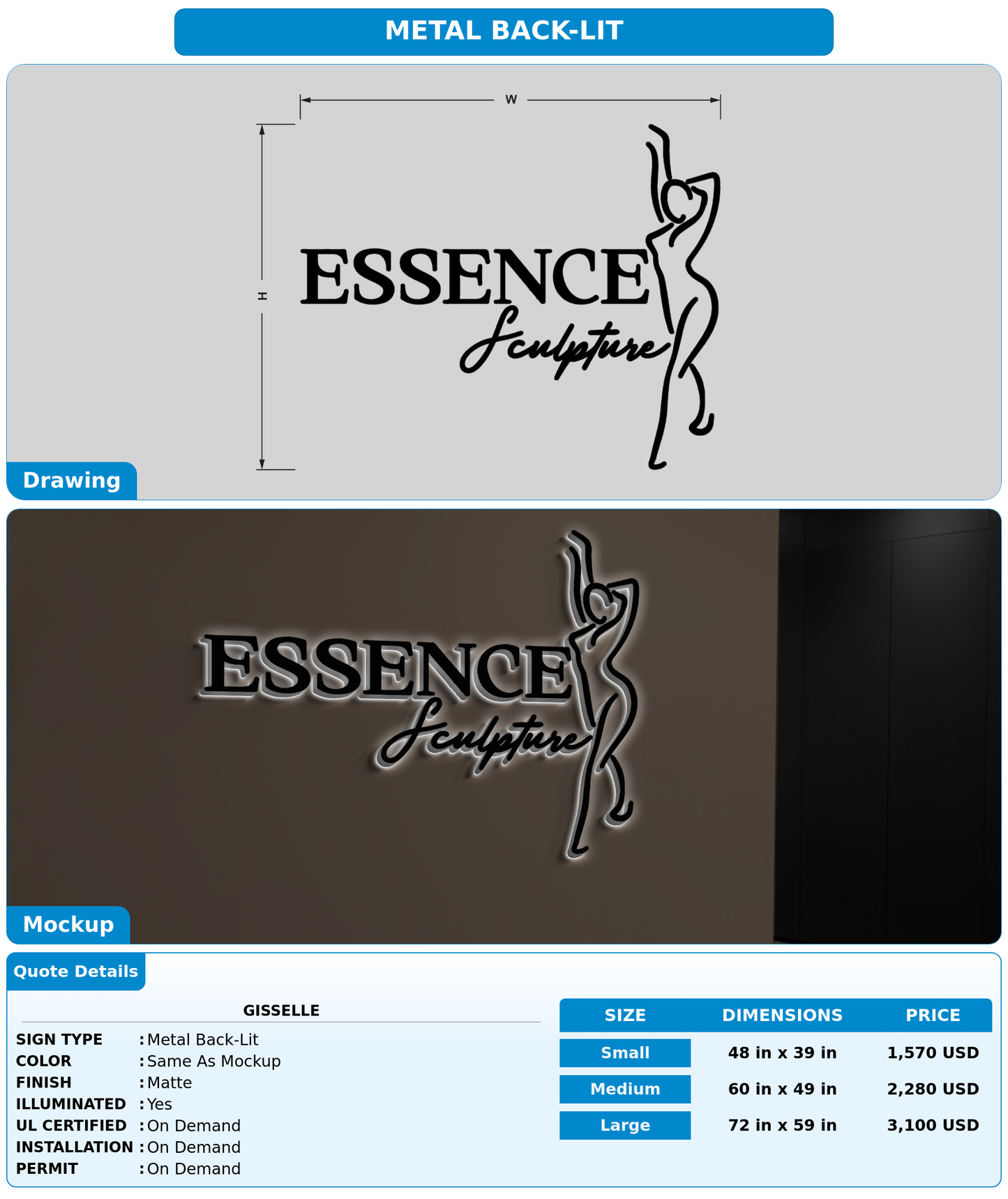 CUSTOM MOCKUP SIGN FOR Gisselle