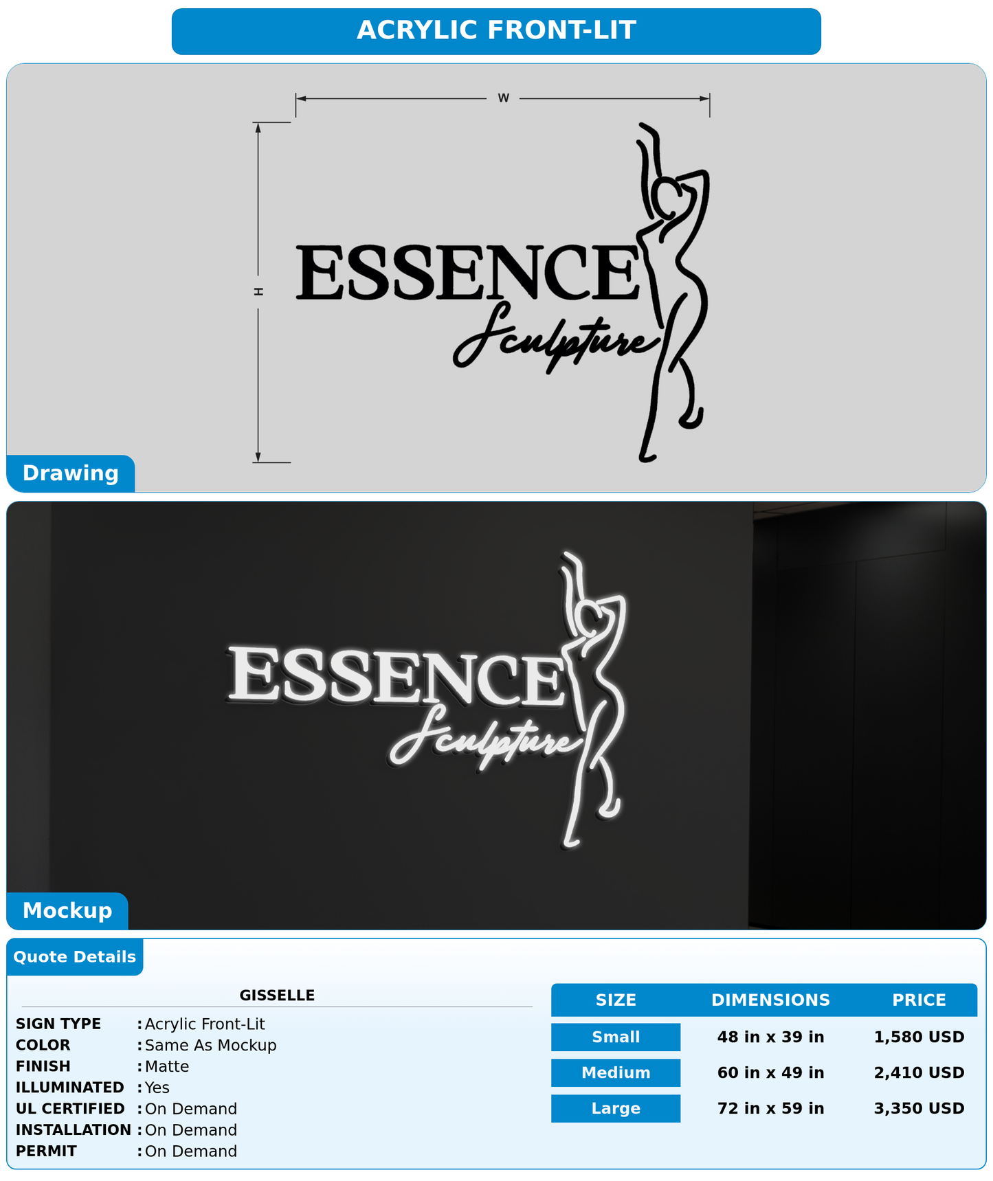 CUSTOM MOCKUP SIGN FOR Gisselle