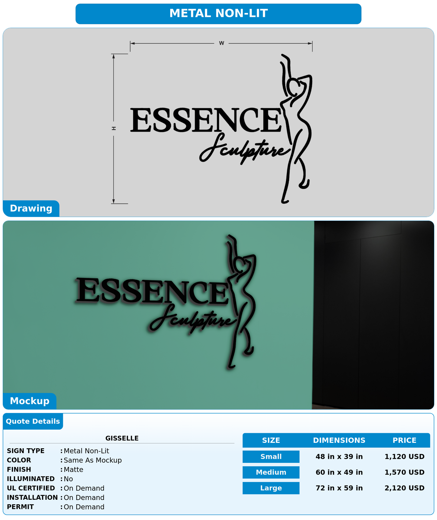 CUSTOM MOCKUP SIGN FOR Gisselle