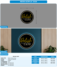 CUSTOM MOCKUP SIGN FOR Delish cafe