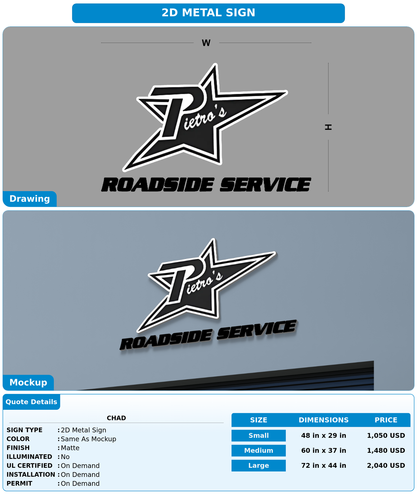 CUSTOM MOCKUP SIGN FOR Chad