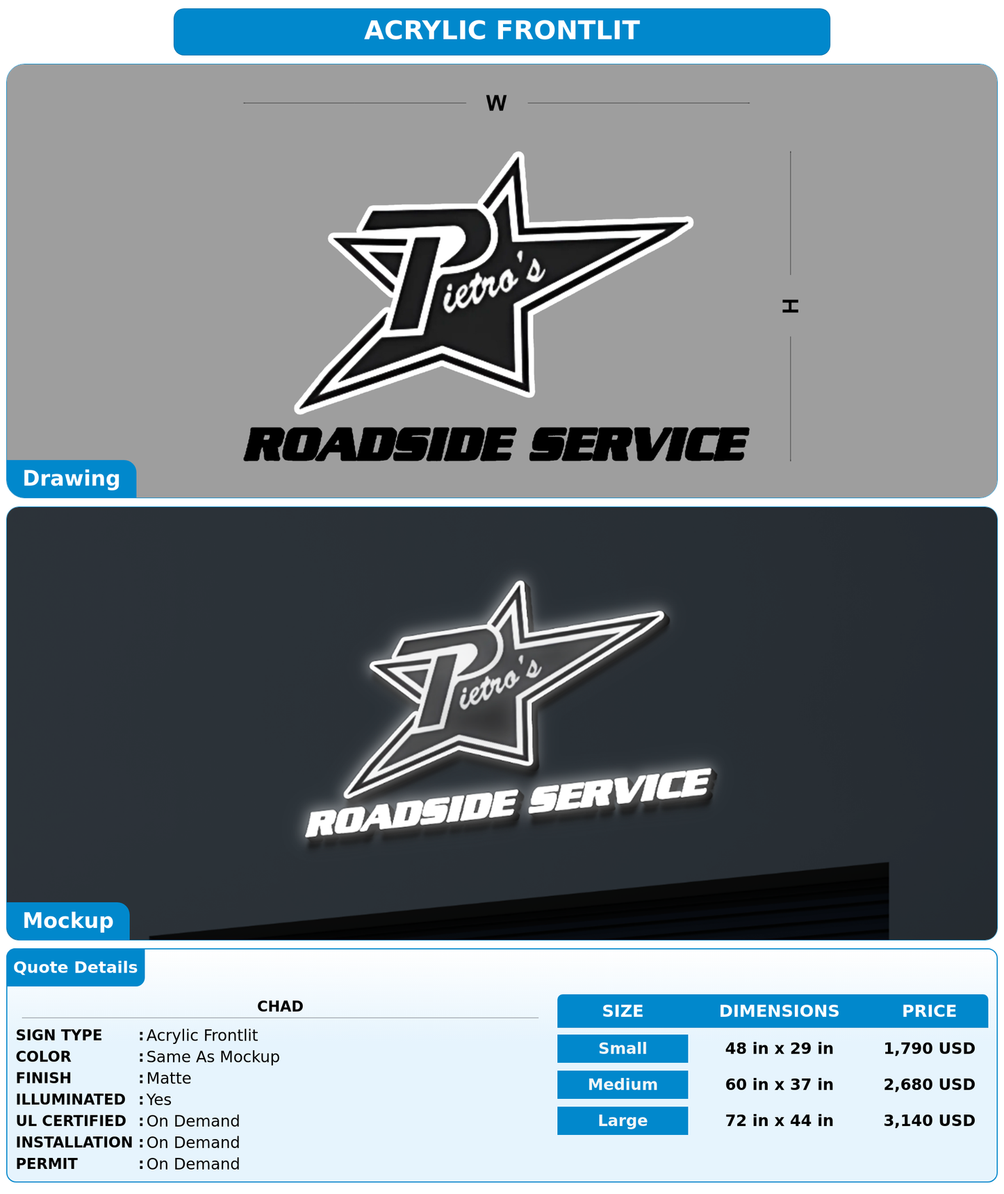 CUSTOM MOCKUP SIGN FOR Chad