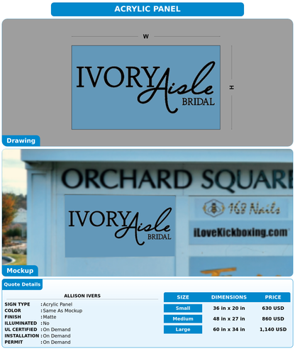 CUSTOM MOCKUP SIGN FOR Allison Ivers