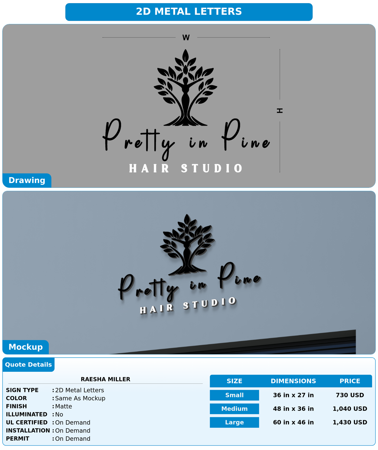CUSTOM MOCKUP SIGN FOR Raesha Miller