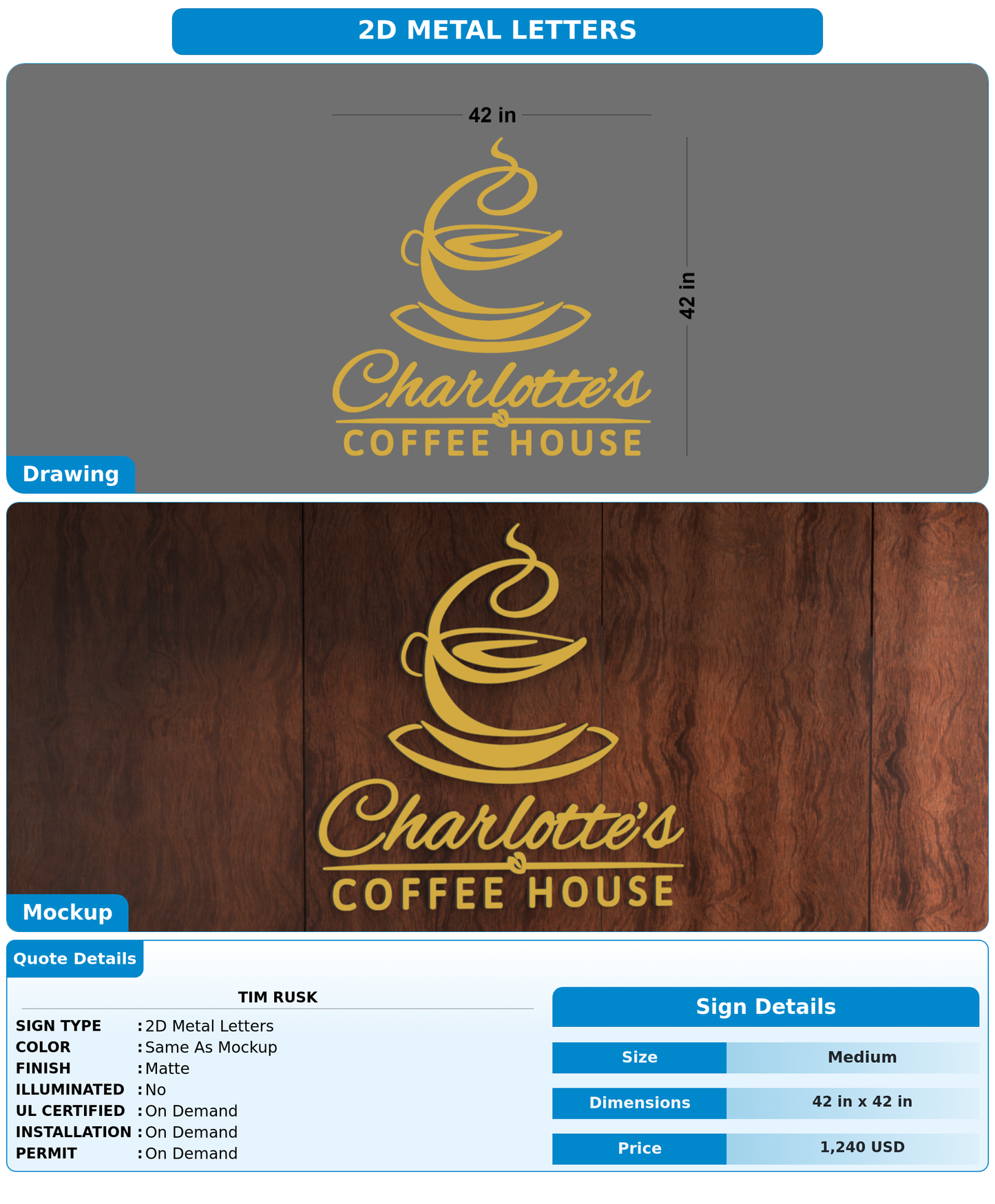 CUSTOM MOCKUP SIGN FOR Tim Rusk