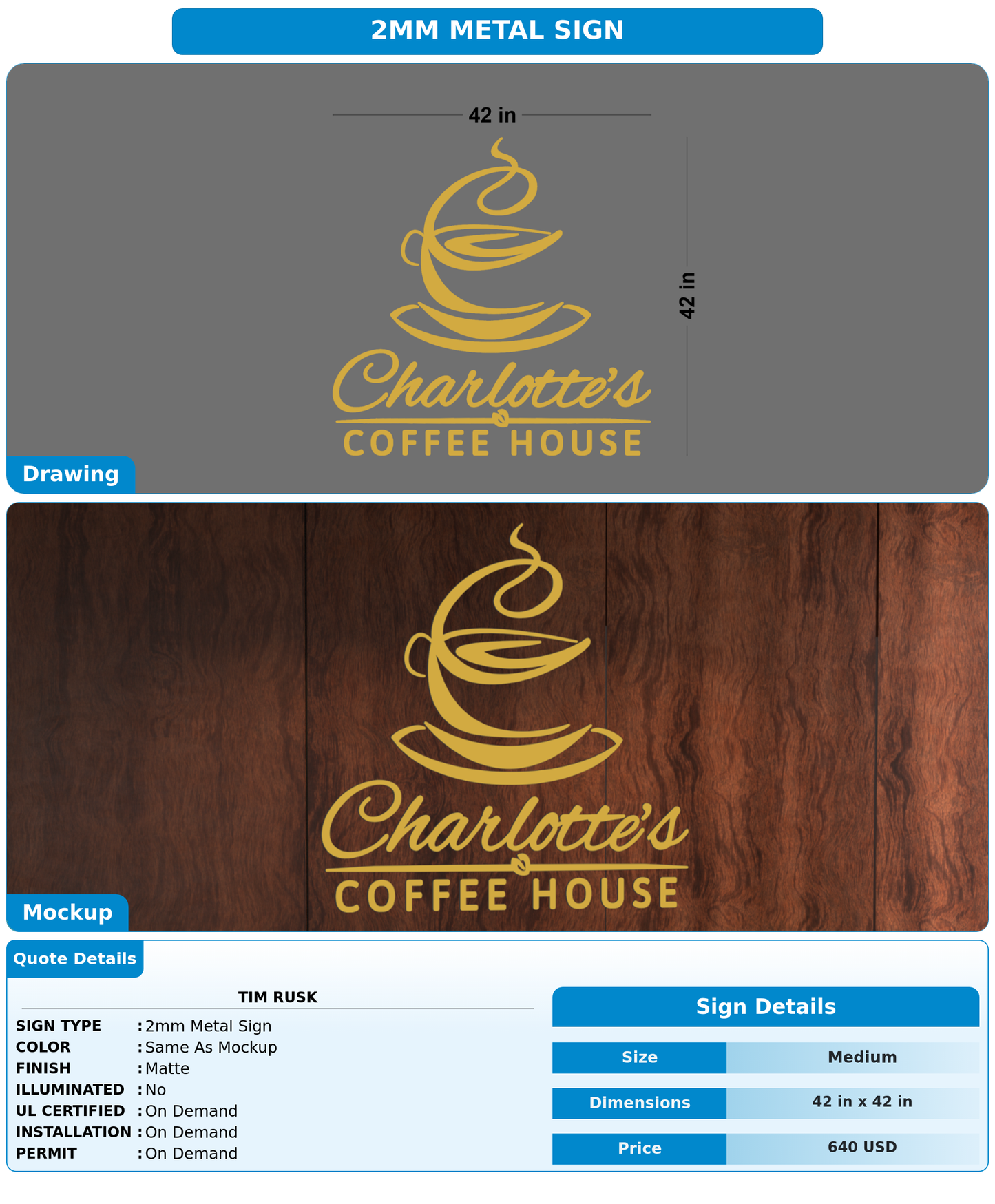 CUSTOM MOCKUP SIGN FOR Tim Rusk