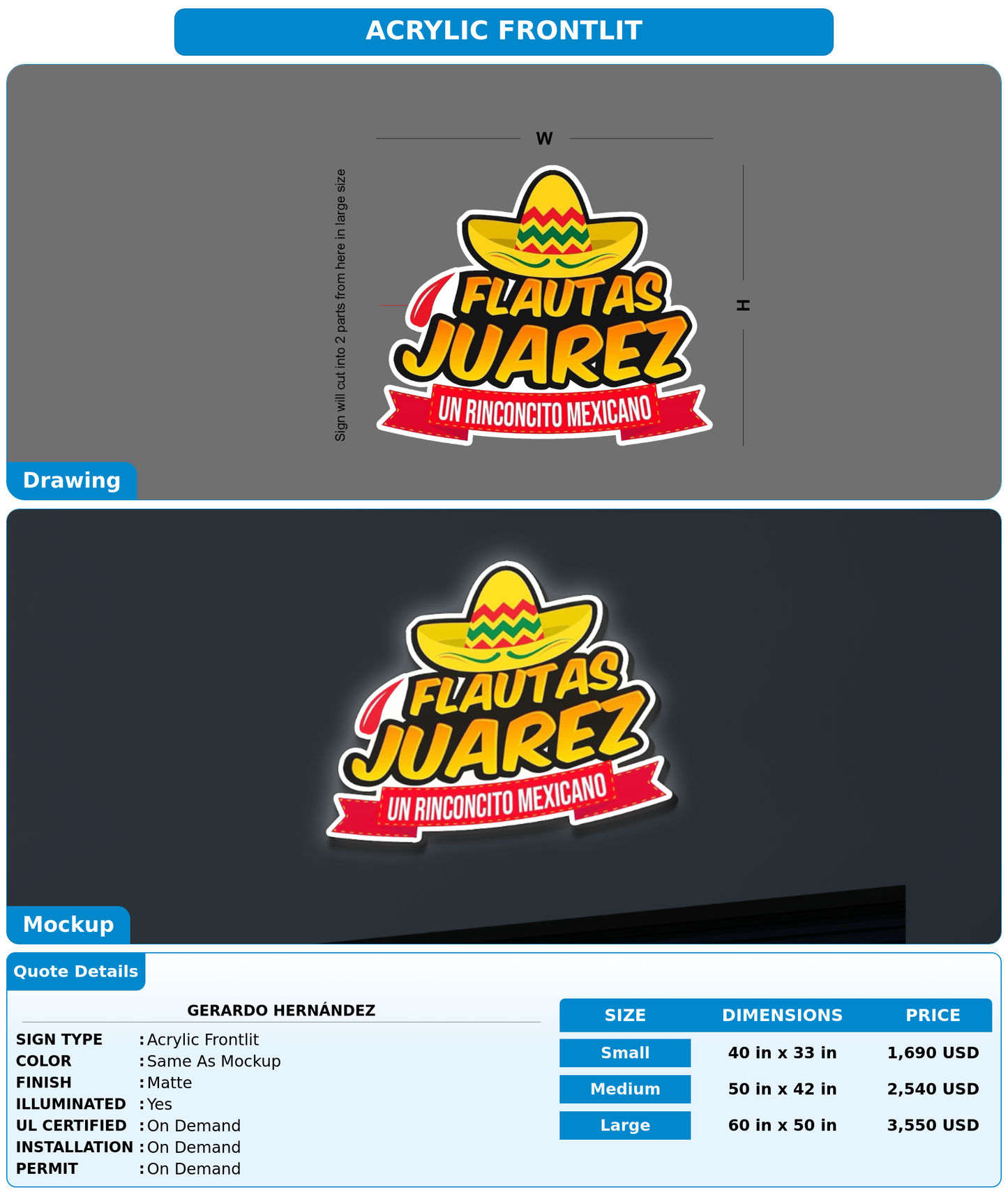 CUSTOM MOCKUP SIGN FOR Gerardo Hernández