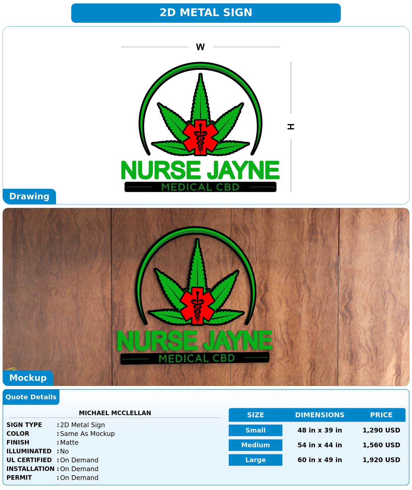 CUSTOM MOCKUP SIGN FOR Michael McClellan