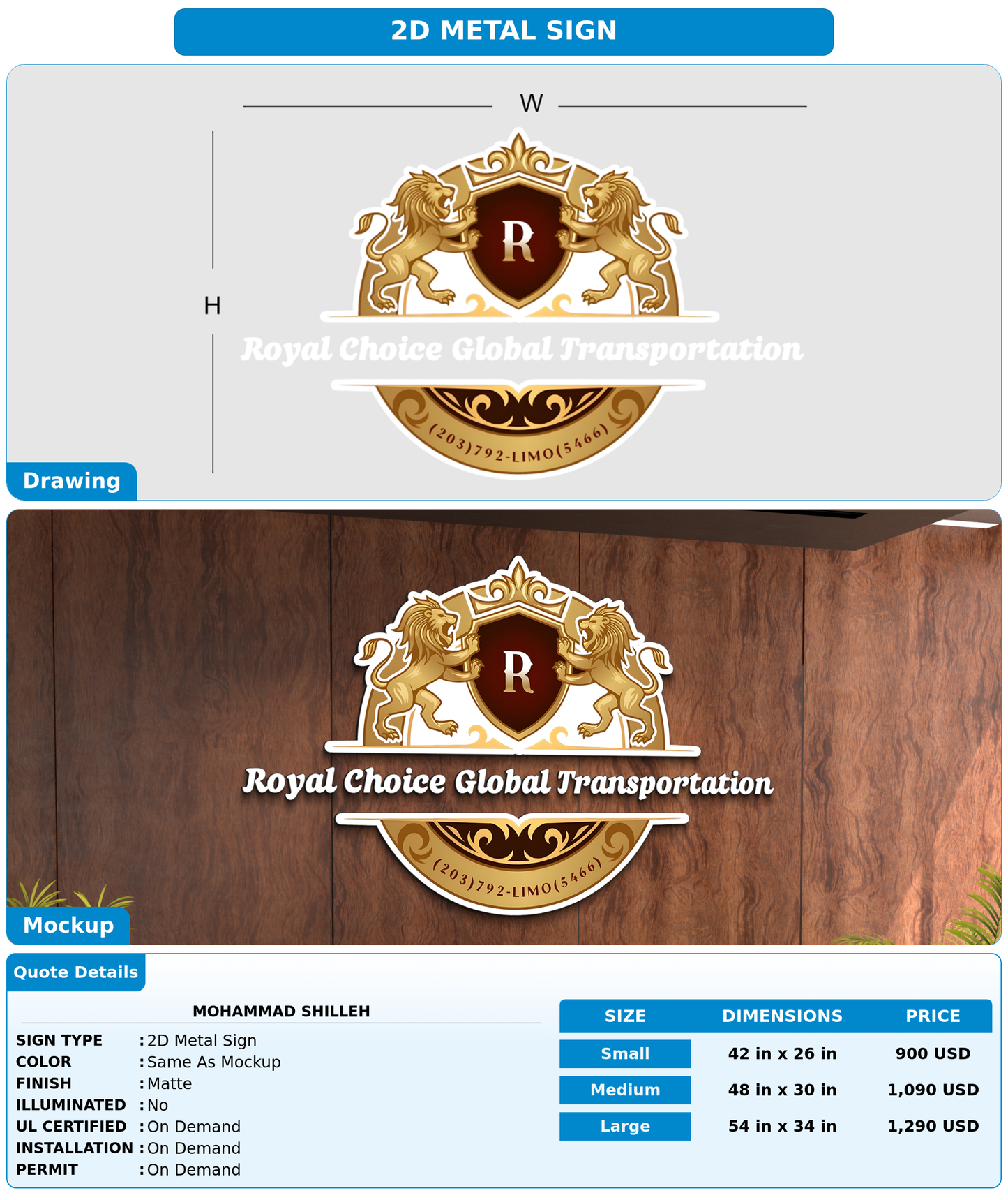 CUSTOM MOCKUP SIGN FOR Mohammad Shilleh