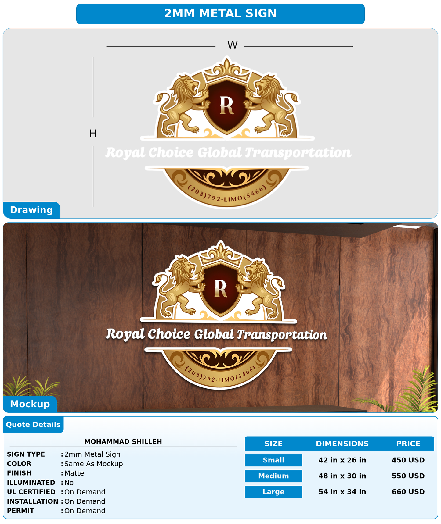 CUSTOM MOCKUP SIGN FOR Mohammad Shilleh