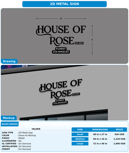 CUSTOM MOCKUP SIGN FOR Valerie