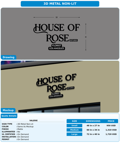 CUSTOM MOCKUP SIGN FOR Valerie