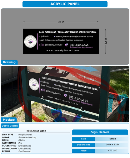 CUSTOM MOCKUP SIGN FOR Irina West West