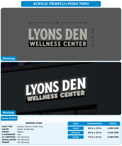 CUSTOM MOCKUP SIGN FOR Barbara Lyons