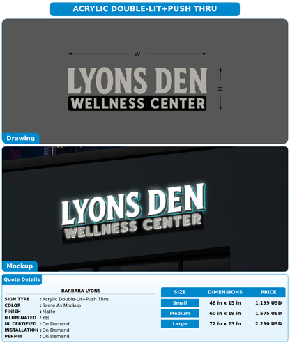 CUSTOM MOCKUP SIGN FOR Barbara Lyons