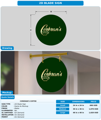 CUSTOM MOCKUP SIGN FOR Corkran's Coffee