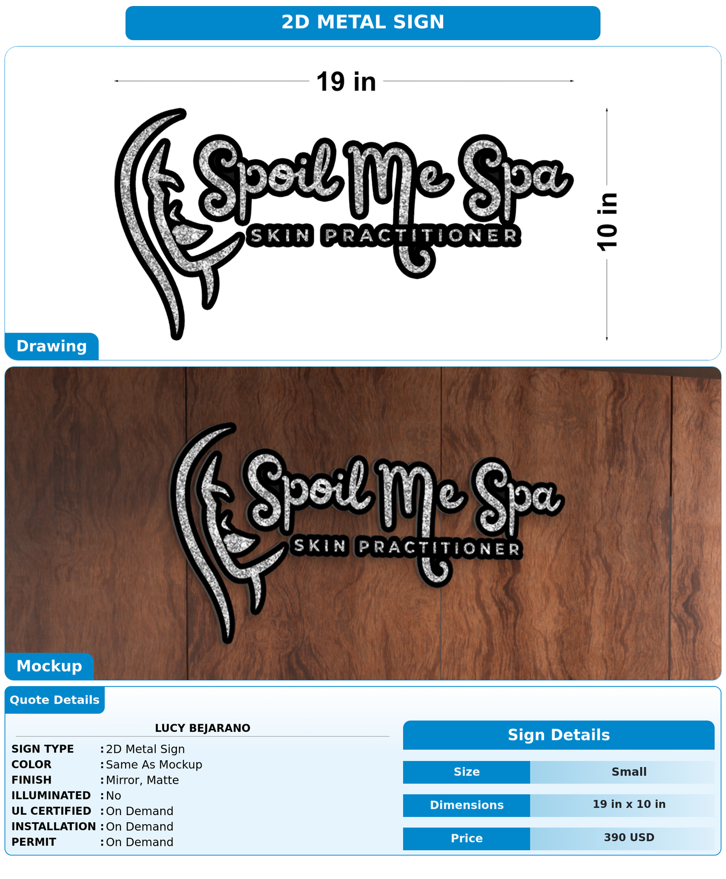 CUSTOM MOCKUP SIGN FOR Lucy Bejarano
