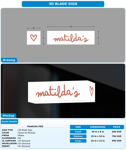 CUSTOM MOCKUP SIGN FOR Francois Pied