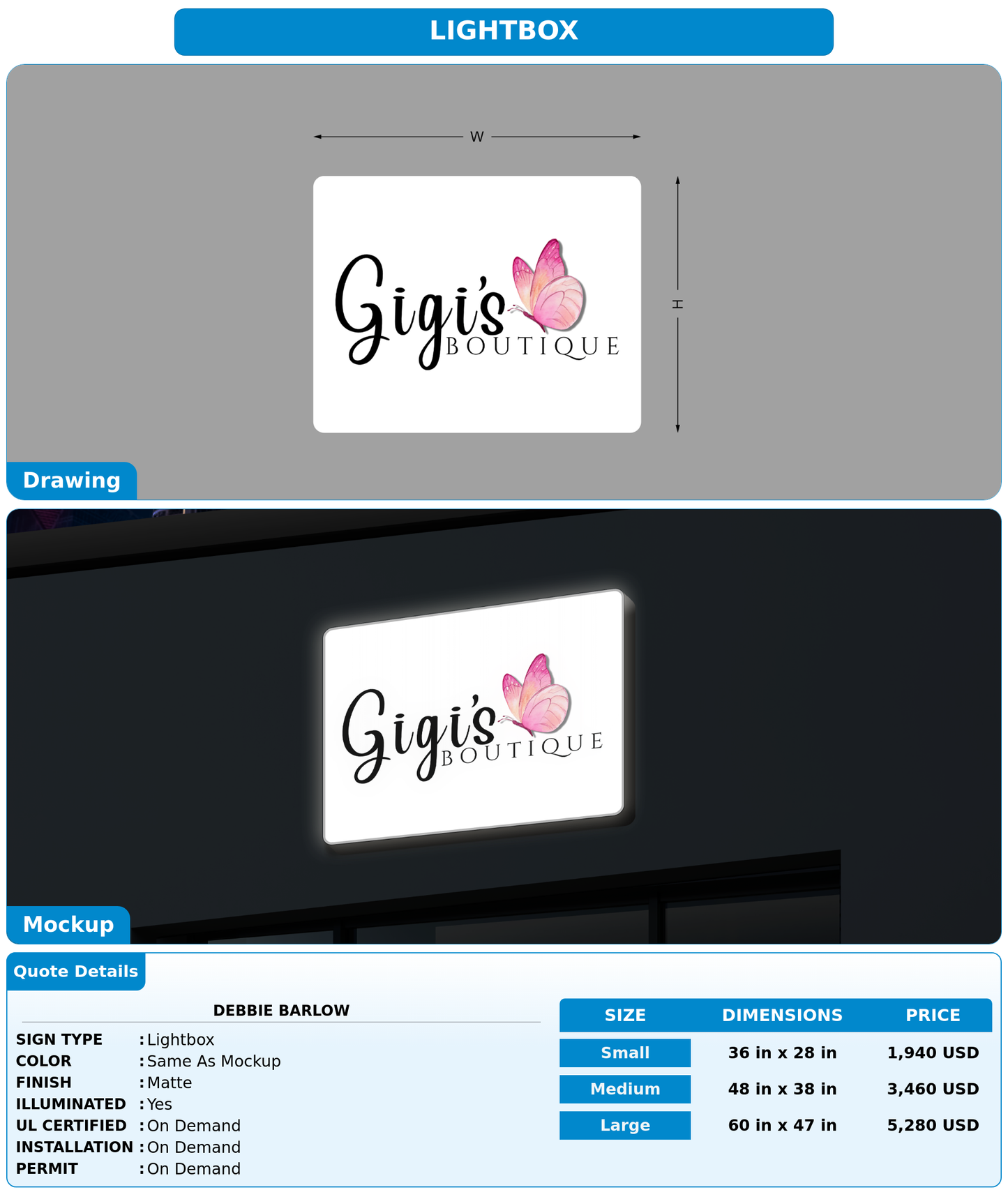 CUSTOM MOCKUP SIGN FOR Debbie Barlow