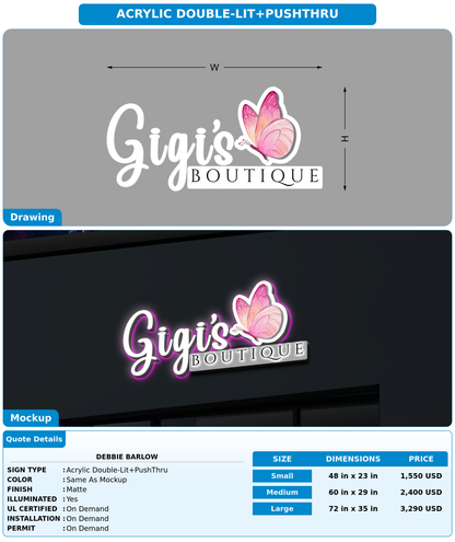 CUSTOM MOCKUP SIGN FOR Debbie Barlow