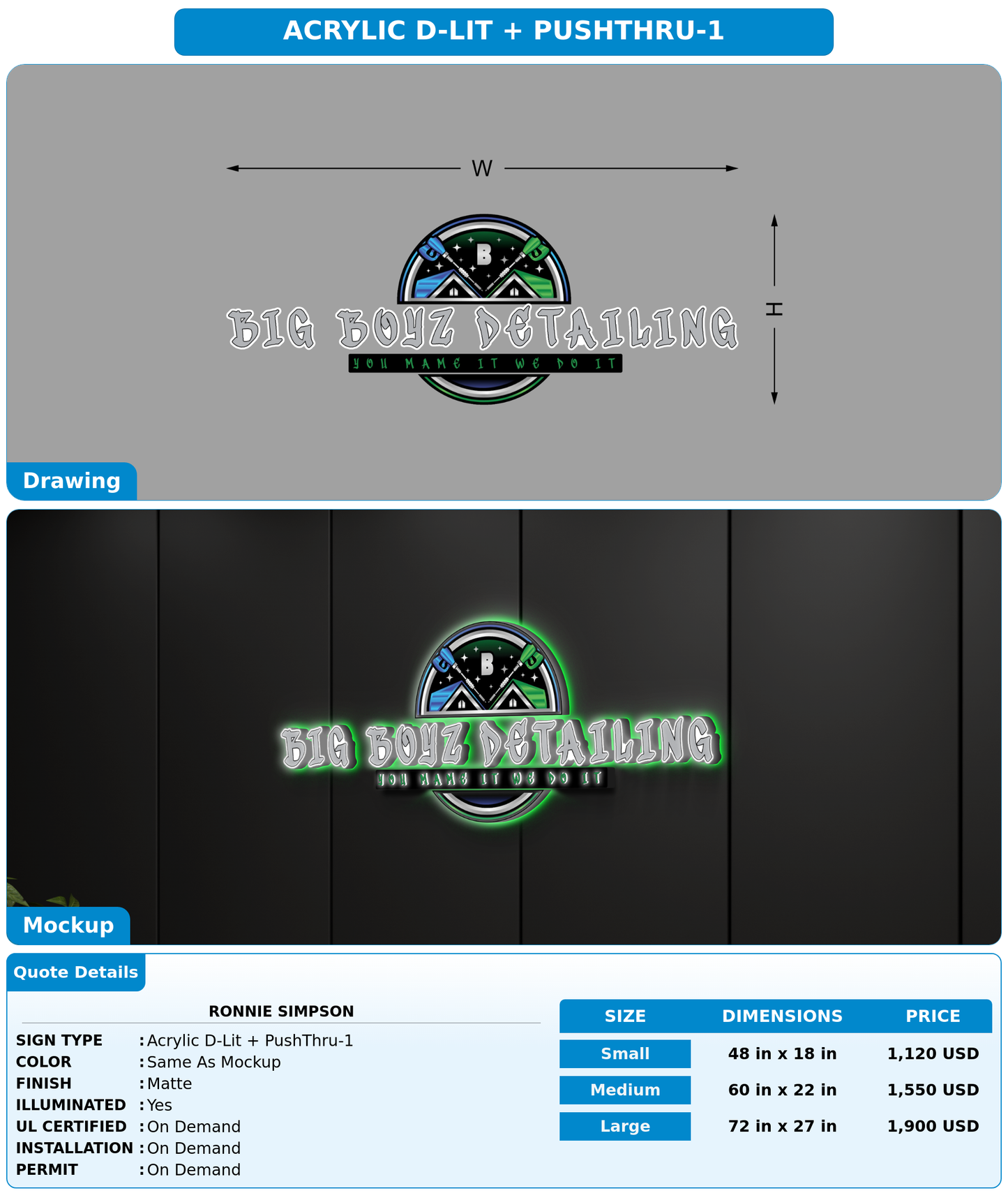 CUSTOM MOCKUP SIGN FOR Ronnie Simpson