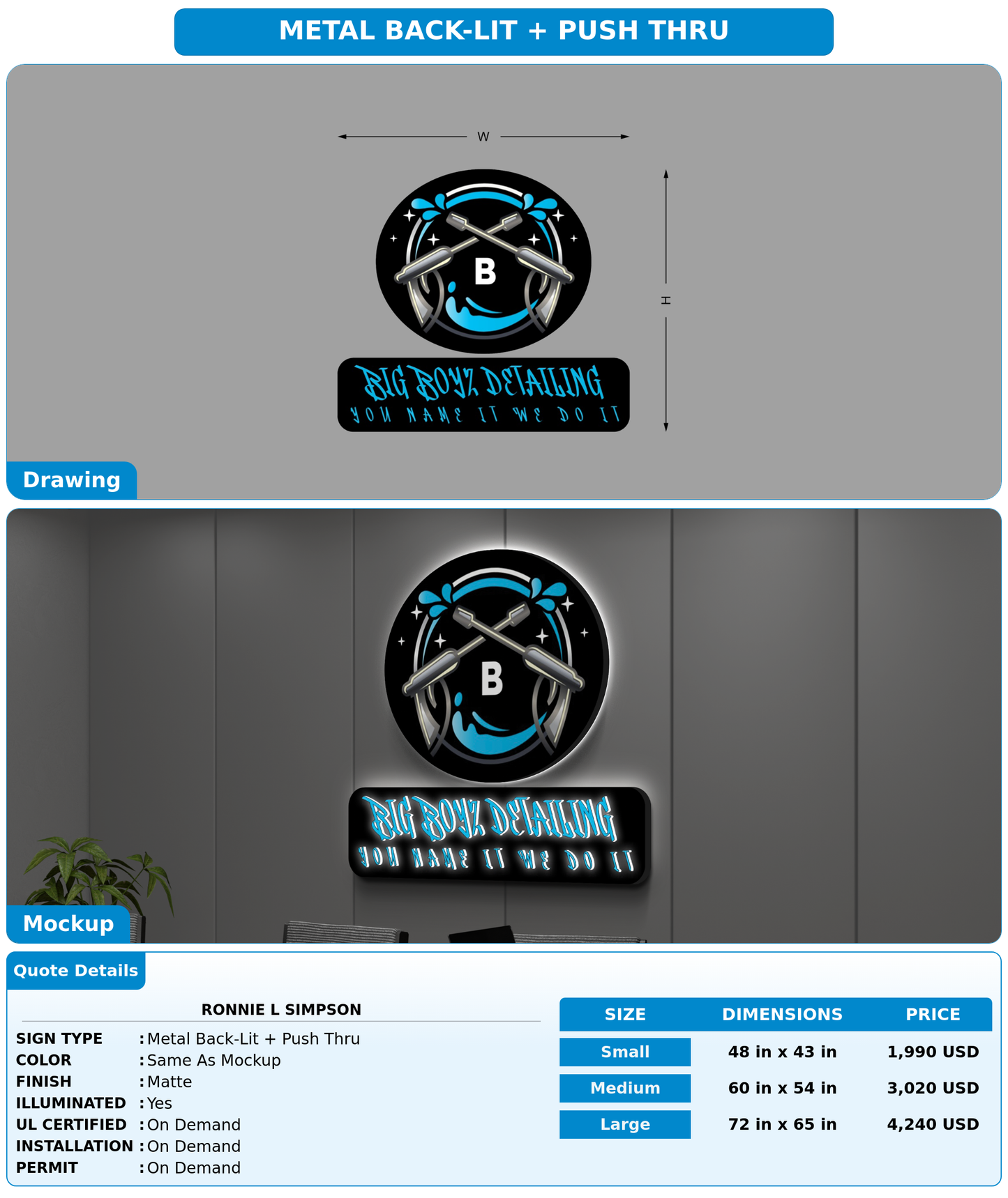 CUSTOM MOCKUP SIGN FOR Ronnie l simpson