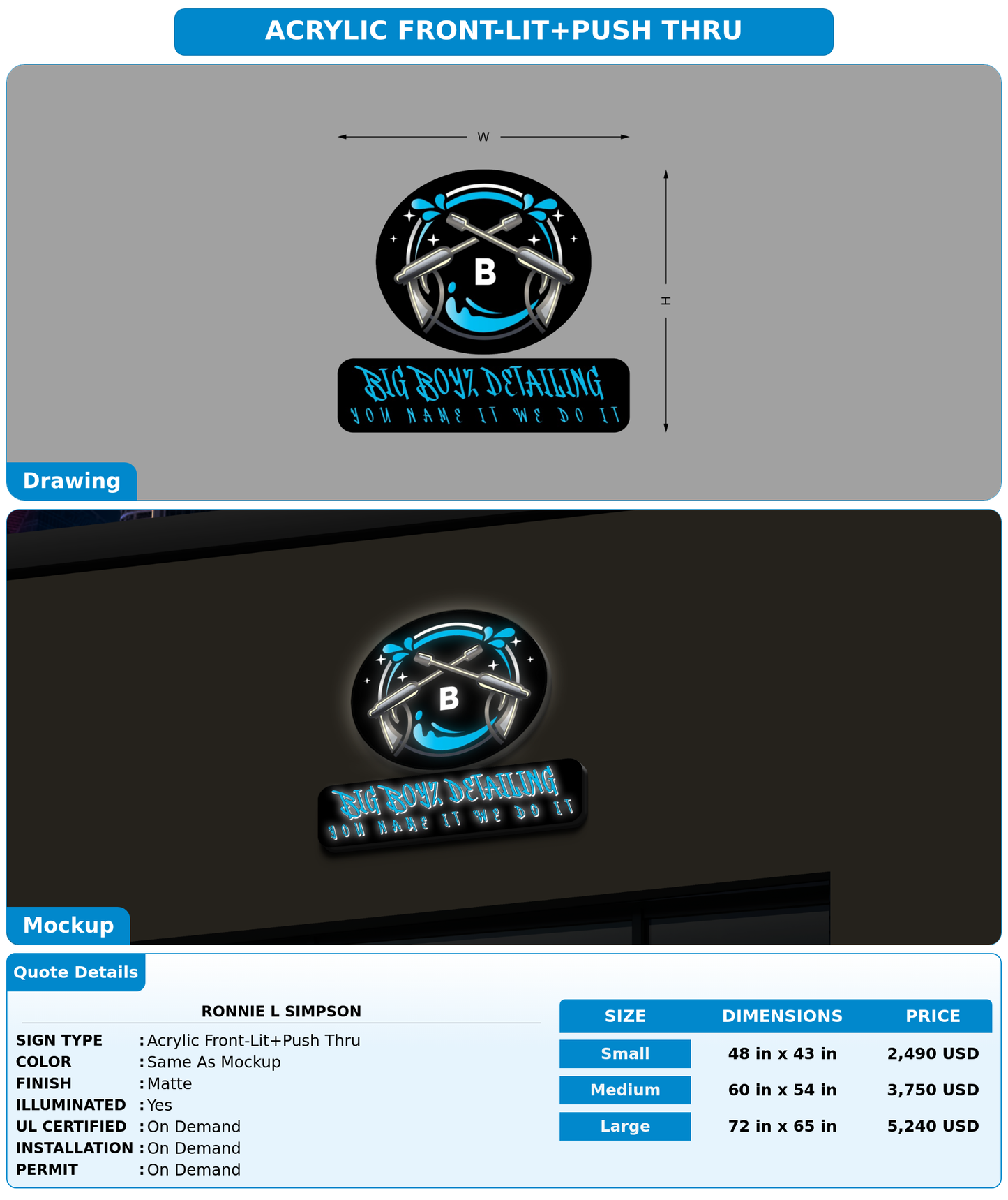 CUSTOM MOCKUP SIGN FOR Ronnie l simpson