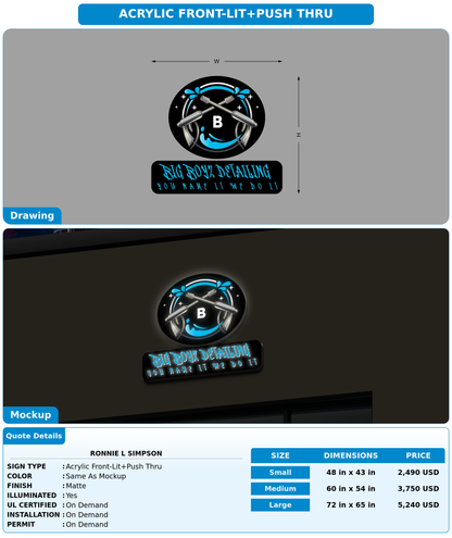CUSTOM MOCKUP SIGN FOR Ronnie l simpson