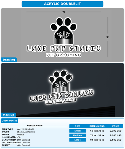 CUSTOM MOCKUP SIGN FOR Geneva Gavin