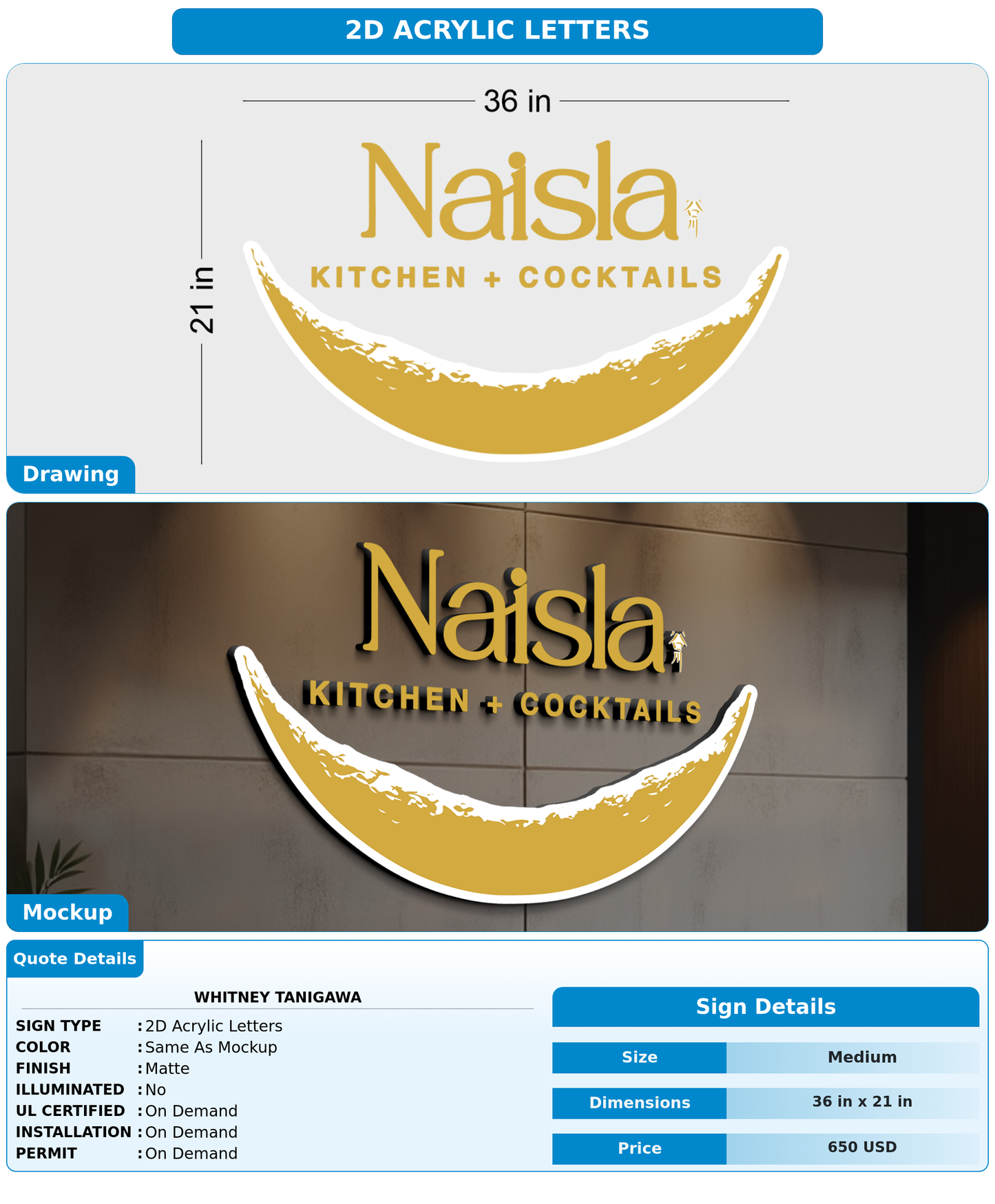 CUSTOM MOCKUP SIGN FOR whitney Tanigawa