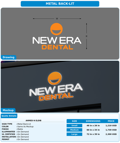 CUSTOM MOCKUP SIGN FOR Ahmed N Eldib
